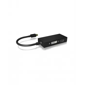 ICY BOX IB-AC1032 Mini DisplayPort į DVI-D + VGA (D-Sub) + HDMI adapteris, juodas