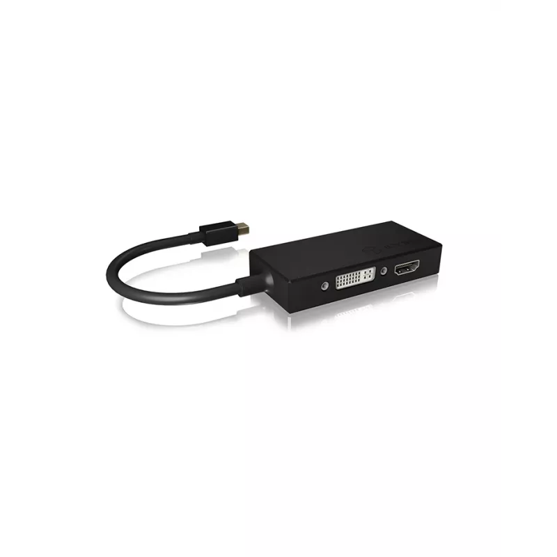 ICY BOX IB-AC1032 Mini DisplayPort į DVI-D + VGA (D-Sub) + HDMI adapteris, juodas