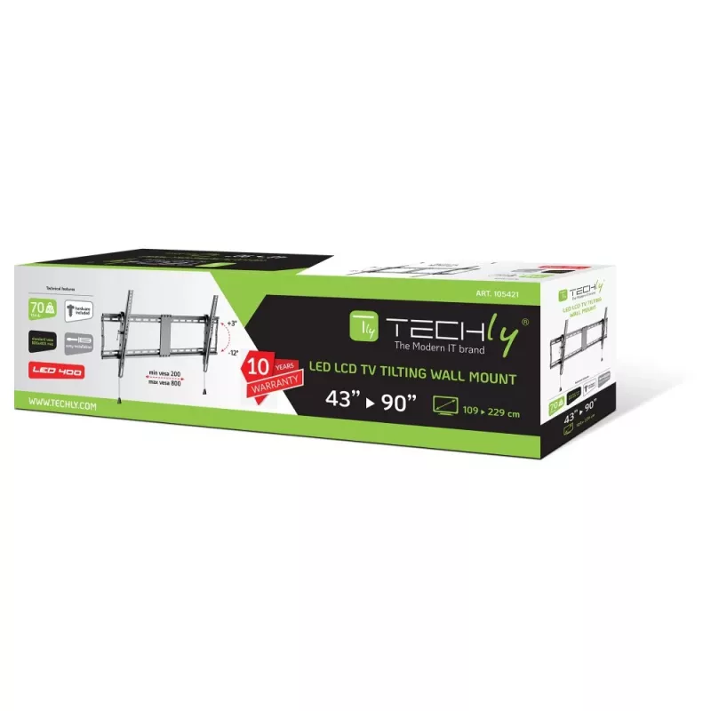 Techly ICA-PLB 590 TV laikiklis 2.29 m (90 col.) juodas