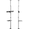 Techly ICA-TR32 TV stovas tarp grindų ir lubų 177,8 cm (70 col.) sidabrinis