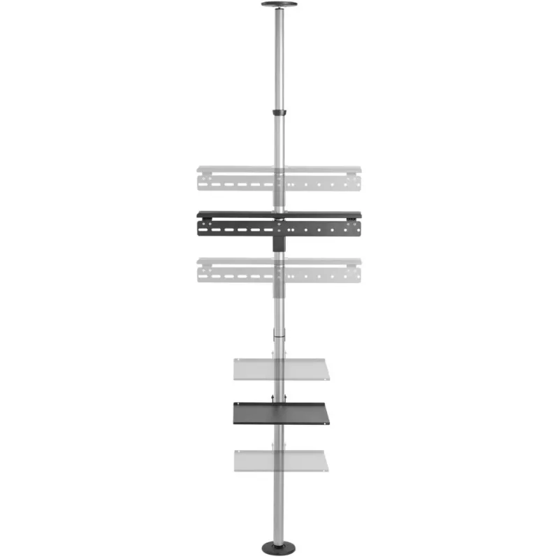 Techly ICA-TR32 TV stovas tarp grindų ir lubų 177,8 cm (70 col.) sidabrinis