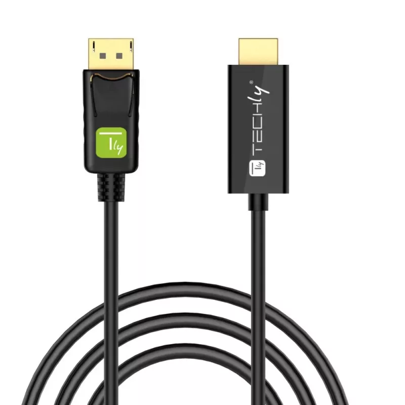 Techly ICOC-DSP-H12-010 DisplayPort 1.2 į HDMI adapterinis kabelis, M/M, 1 m, juodas