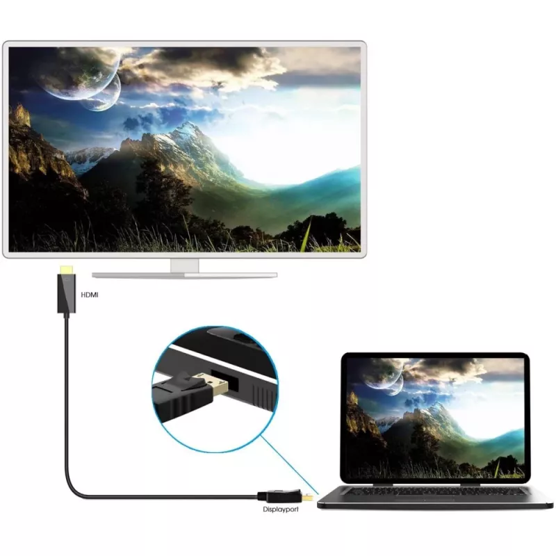 Techly keitiklio kabelis 2 m DisplayPort į HDMI 1.2 4K ICOC DSP-H12-020