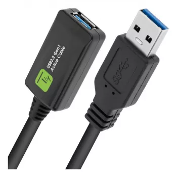 Techly ICUR3050G USB 3.2 Gen 1 laidas 5 m USB A juodas