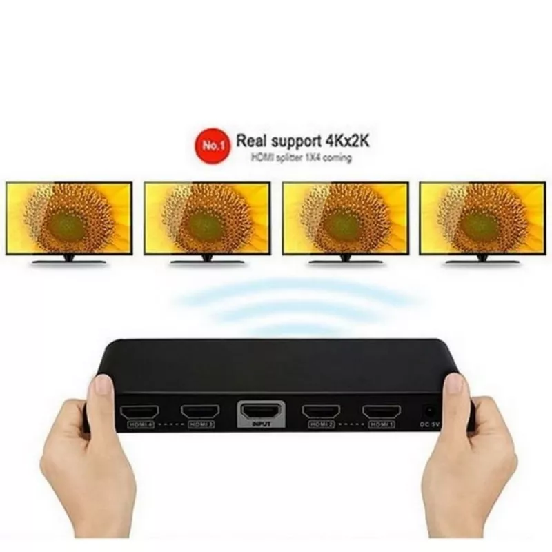 Techly HDMI 2.0 skirstytuvas 4K UHD 3D 4 krypčių