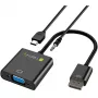 Techly HDMI-VGA2AU adapteris HDMI į VGA su Micro USB ir garso išvestimi, 0.15 m