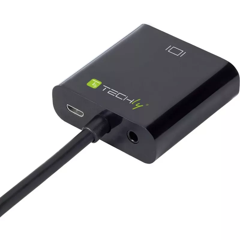 Techly HDMI-VGA2AU adapteris HDMI į VGA su Micro USB ir garso išvestimi, 0.15 m