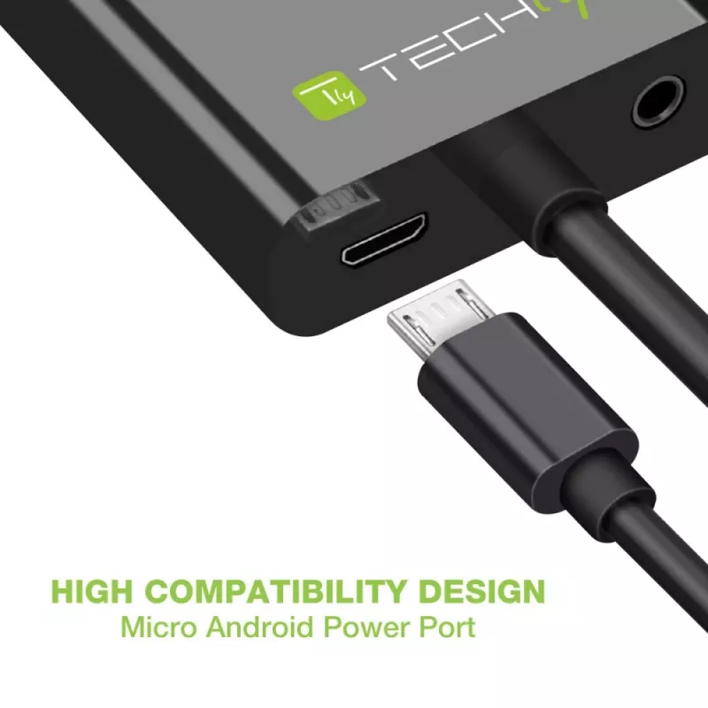 Techly HDMI-VGA2AU adapteris HDMI į VGA su Micro USB ir garso išvestimi, 0.15 m
