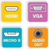 Techly HDMI-VGA2AU adapteris HDMI į VGA su Micro USB ir garso išvestimi, 0.15 m