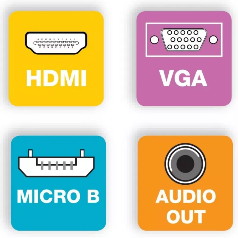Techly HDMI-VGA2AU adapteris HDMI į VGA su Micro USB ir garso išvestimi, 0.15 m
