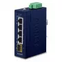 Nevaldomas Gigabit Ethernet komutatorius PLANET IGS-510TF — 4 x 10/100/1000 Mbps, 10 Gbit/s perjungimas, 9–48V DC, montuojamas ant sienos
