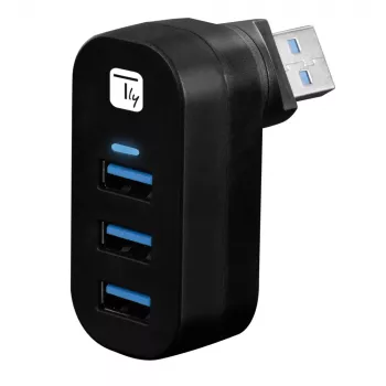 Techly IUSB3-HUB3-ROTB USB 3.2 Gen 1 šakotuvas, 3x Type-A, 5000 Mbit/s, juodas