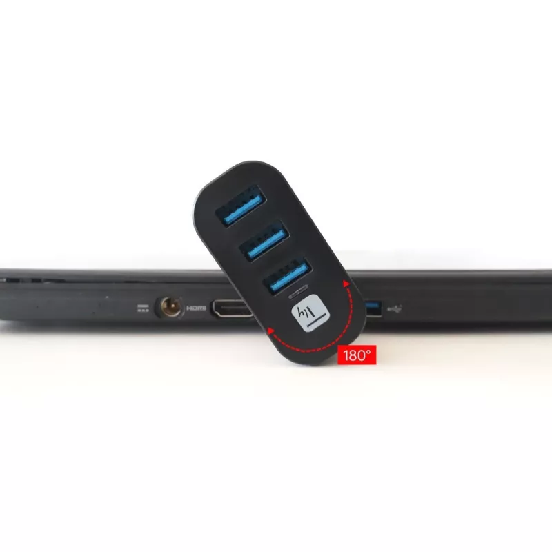 Techly IUSB3-HUB3-ROTB USB 3.2 Gen 1 šakotuvas, 3x Type-A, 5000 Mbit/s, juodas
