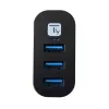 Techly IUSB3-HUB3-ROTB USB 3.2 Gen 1 šakotuvas, 3x Type-A, 5000 Mbit/s, juodas