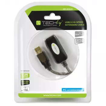 Techly IUSB-REP10TY aktyvus USB 2.0 ilginimo kabelis, 10 m