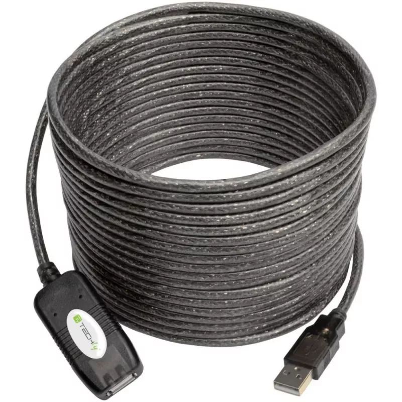 Techly IUSB-REP10TY aktyvus USB 2.0 ilginimo kabelis, 10 m