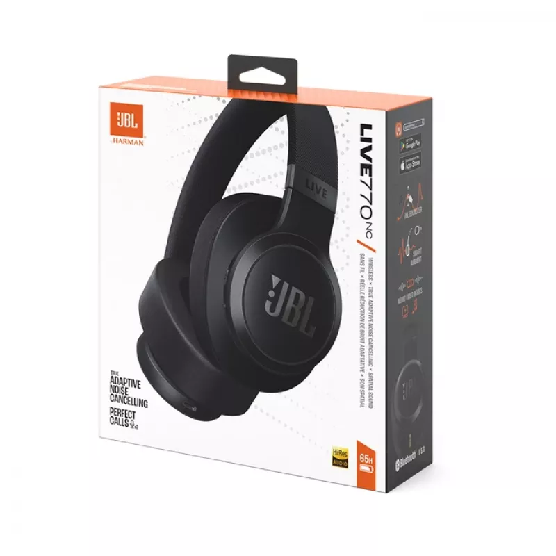 JBL Live 770NC belaidės ausinės viršugalvinės, pokalbiams/muzikai, juodos