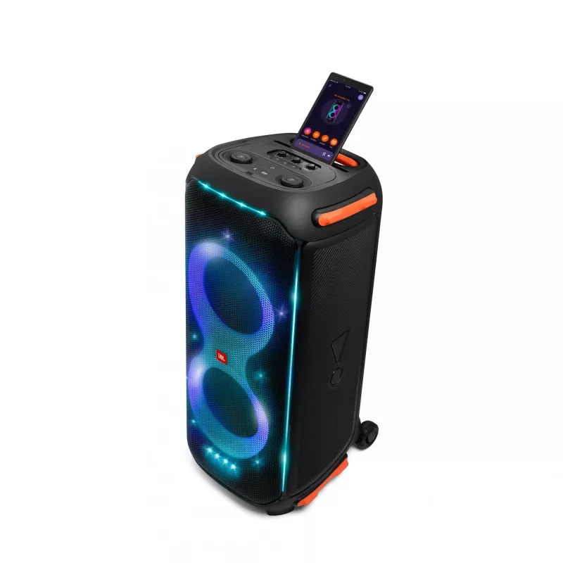 JBL PartyBox 710 belaidė vakarėlių garso sistema, Bluetooth, 800 W, dviejų juostų, valdoma per programėlę, juoda