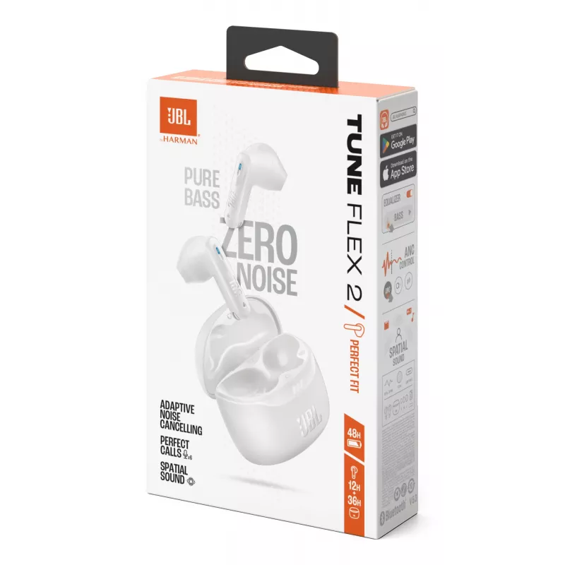 JBL Tune Flex 2 belaidės ausinės True Wireless Stereo (TWS) į ausį Skambučiams/Muzikai Baltos