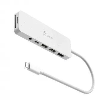 j5create JCD373EW - USB-C kelių prievadų išplėtimo stotelė su Power Delivery
