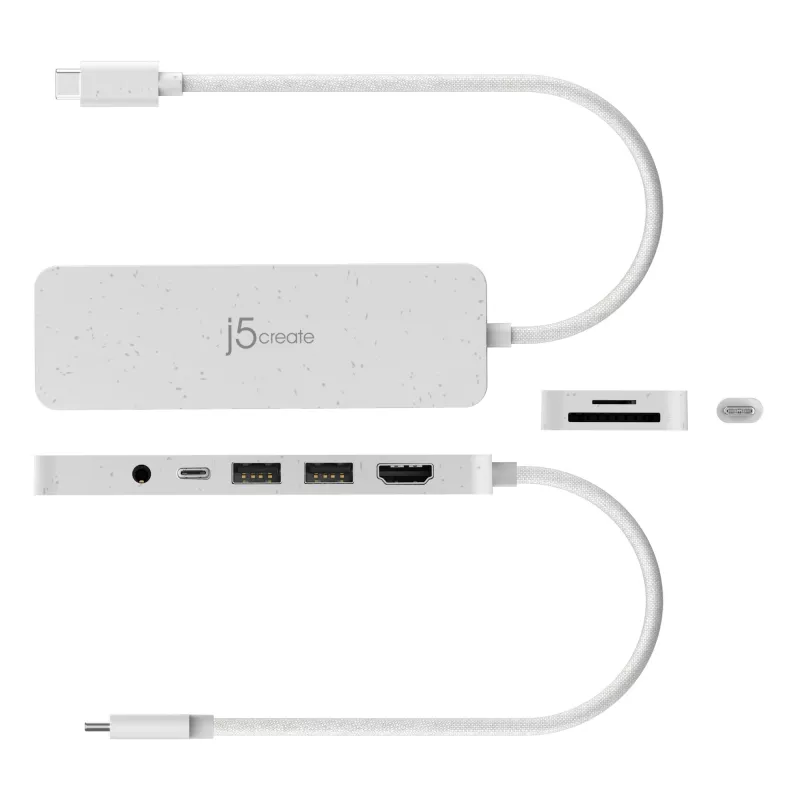 j5create JCD373EW - USB-C kelių prievadų išplėtimo stotelė su Power Delivery