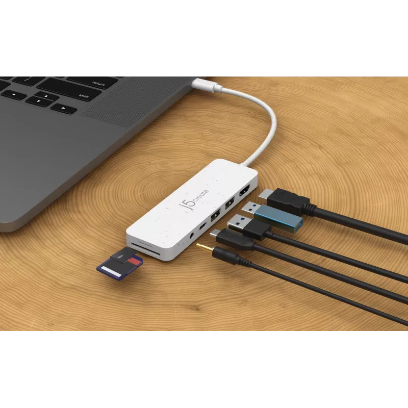 j5create JCD373EW - USB-C kelių prievadų išplėtimo stotelė su Power Delivery