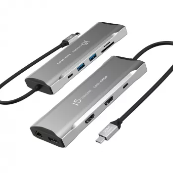 j5create JCD397-N 4K60 Elite USB-C kelių monitorių mini dokas, laidinis, USB 3.2 Gen 1