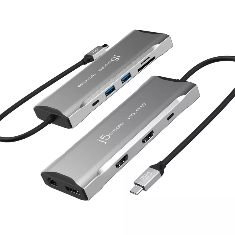 j5create JCD397-N 4K60 Elite USB-C kelių monitorių mini dokas, laidinis, USB 3.2 Gen 1