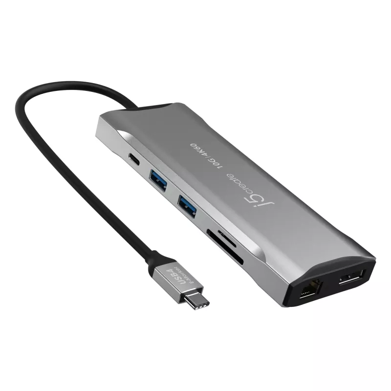 j5create JCD397-N 4K60 Elite USB-C kelių monitorių mini dokas, laidinis, USB 3.2 Gen 1