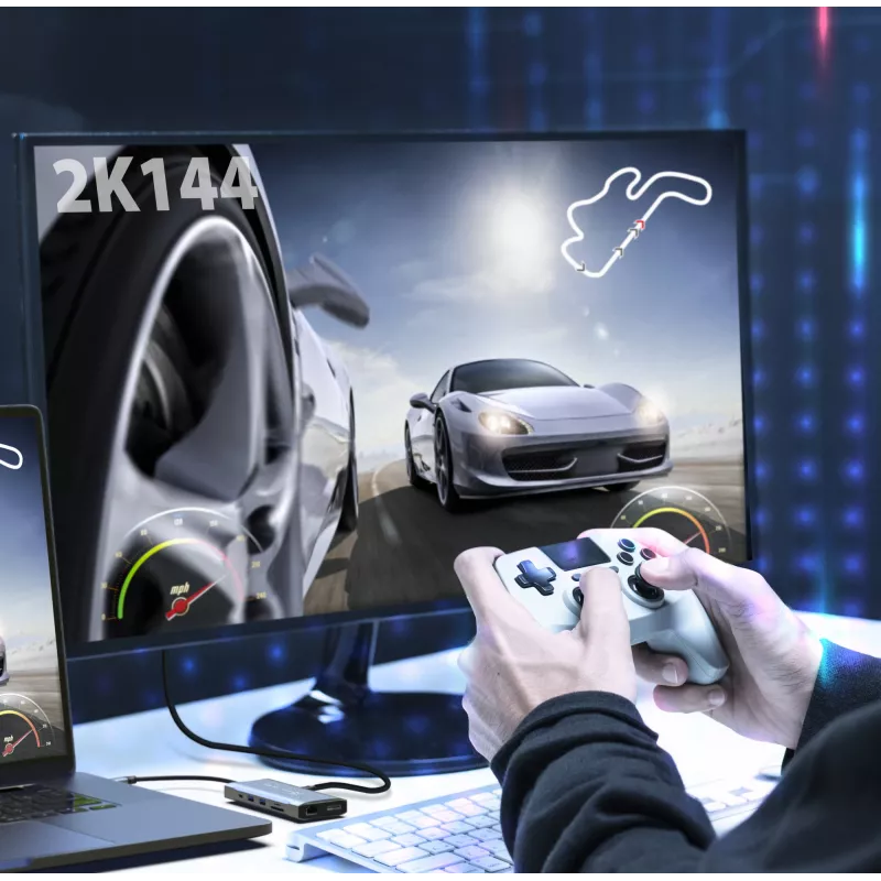 j5create JCD397-N 4K60 Elite USB-C kelių monitorių mini dokas, laidinis, USB 3.2 Gen 1