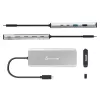 USB centrinis įrenginys j5create JCD401 Dual 4K Multi-Port Hub sidabrinis, laidinis USB 3.2 Gen 2
