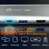 USB centrinis įrenginys j5create JCD401 Dual 4K Multi-Port Hub sidabrinis, laidinis USB 3.2 Gen 2
