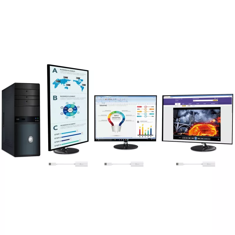 j5create JUA254 USB 3.0 HDMI kelių monitorių adapteris, 3.2 Gen 1 (3.1 Gen 1), USB Type-A, HDMI išvestis, 2048 x 1152 pikseliai