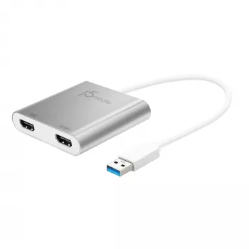 j5create JUA365 USB 3.0 į Dual HDMI kelių monitorių adapteris, sidabrinis