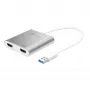 j5create JUA365 USB 3.0 į Dual HDMI kelių monitorių adapteris, sidabrinis
