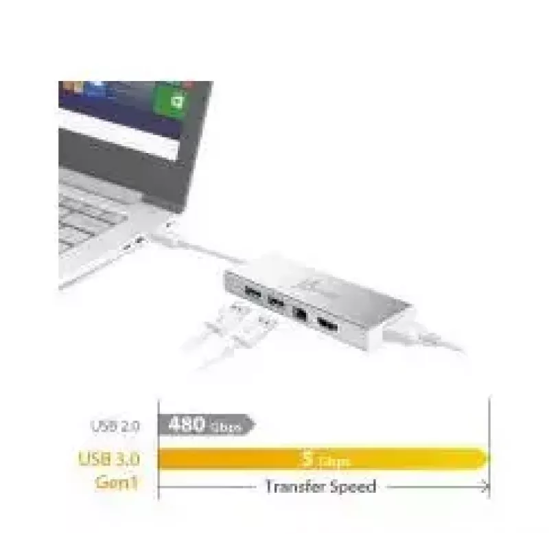 j5create JUD380 USB 3.0 Mini Dock, 1x HDMI, 3x USB, sidabrinis