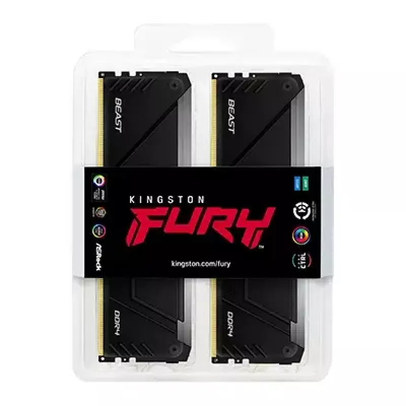 Kingston Technology FURY Beast 128GB (4x32GB) DDR4 3600MHz CL18 atminties rinkinys su RGB apšvietimu