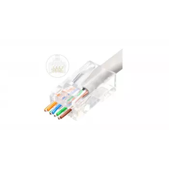 Microconnect KON505-50EZ RJ-45 kištukas, neskiestas, skaidrus, 50 vnt.