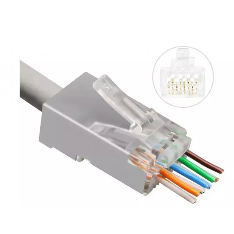 Microconnect KON506-50EZ RJ45 kištukas CAT6, sidabrinis