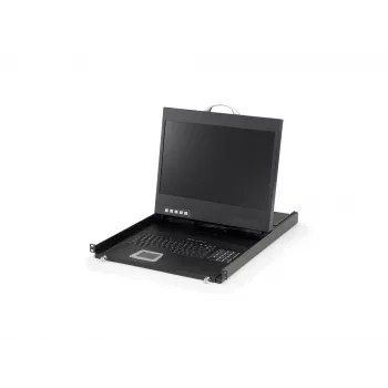 LevelOne KVM-8901 19 colių plačiaekranis LCD KVM konsolės stalčius, US klaviatūra