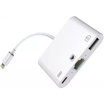 Microconnect LIGHT-HUB2 nešiojamojo kompiuterio dokas / prievadų replikatorius, baltas