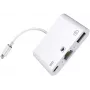 Microconnect LIGHT-HUB2 nešiojamojo kompiuterio dokas / prievadų replikatorius, baltas