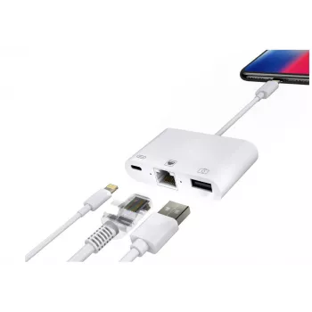 Microconnect LIGHT-HUB2 nešiojamojo kompiuterio dokas / prievadų replikatorius, baltas