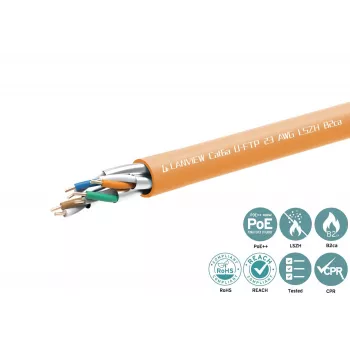 Tinklo kabelis Lanview LVN122153 RJ45 Cat6a 305 m Oranžinis
