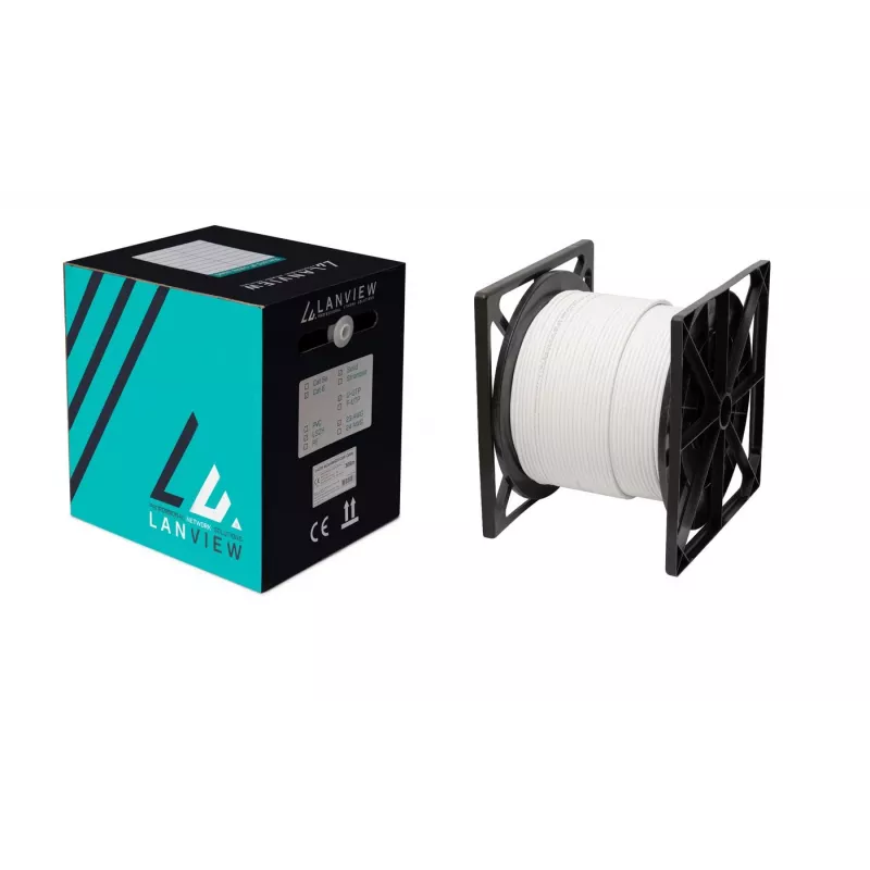Cat6a F-UTP 4x2xAWG23 LSZH baltas 305 m, gaisrinė klasė Cca