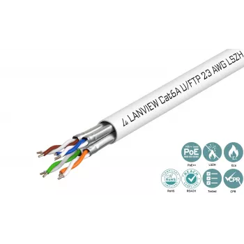 Lanview LVN122430 tinklo kabelis baltas 500 m Cat6a U/FTP (STP)