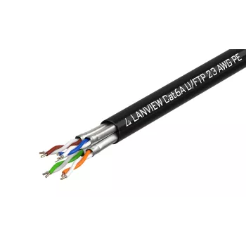 Lanview LVN122445 tinklo kabelis 500 m Cat6a U/UTP juodas