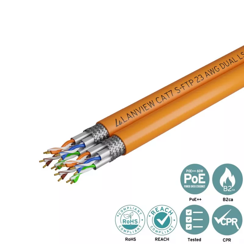 Lanview LVN122510 tinklo kabelis, oranžinis, 500 m, Cat7 S/FTP (S-STP)