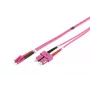 Lanview LVO231814 šviesolaidinis kabelis OM4 2 m 2x SC 2x LC violetinis