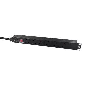 Lanview LVR-3MUK-SW-UK6 maitinimo paskirstymo blokas (PDU) 6 AC lizdai 1.4U juoda